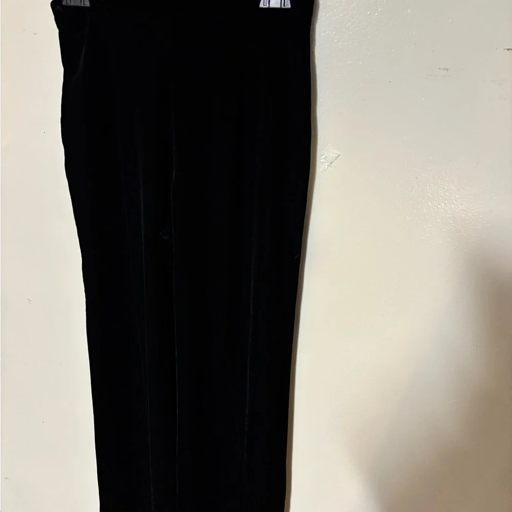 Tadashi collection never used Black Velvet Trousers long 40” hip 17 1/2”